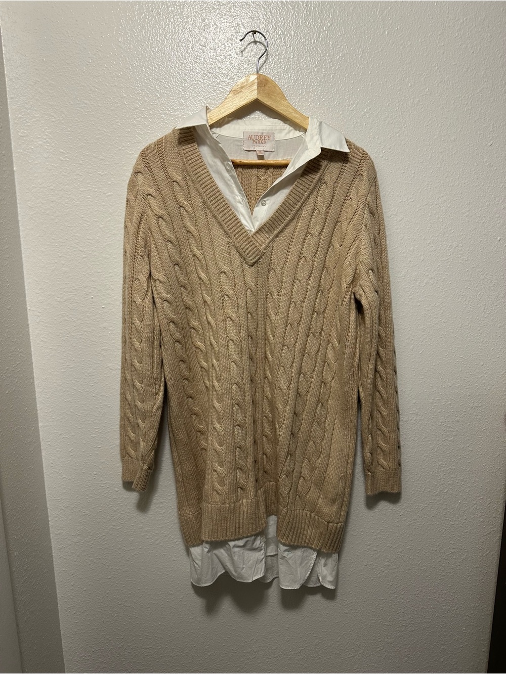 Audrey Parks + Francesca’s Lesley Twofer Sweater Dress